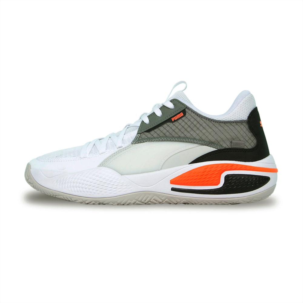 Puma Court Rider Mens Basketball Shoes White/Red South Africa 6251803-TO