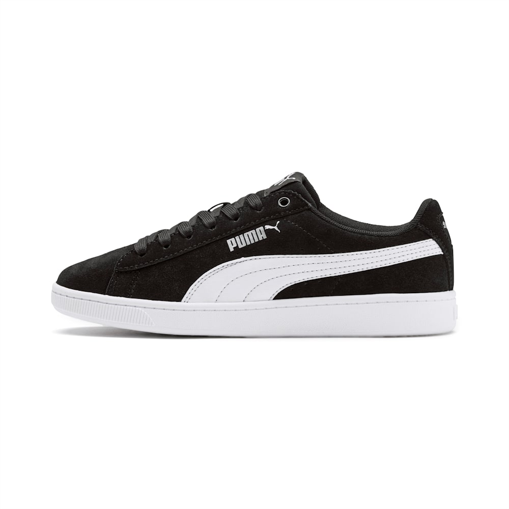 PUMA Vikky v2 Suede JR Girls Sneakers Black/White/Silver South Africa 8591364-HS