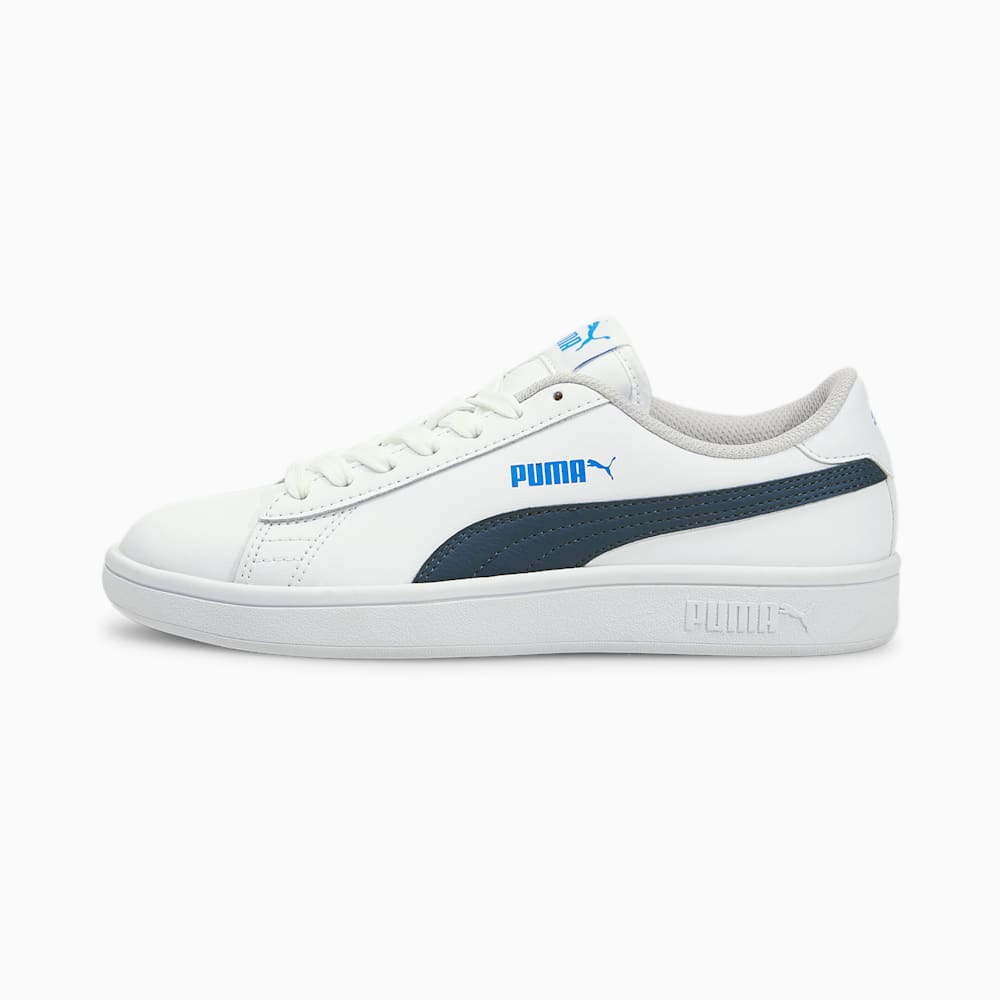 PUMA Smash v2 Youth Girls Sneakers White/Blue South Africa 4357189-YA