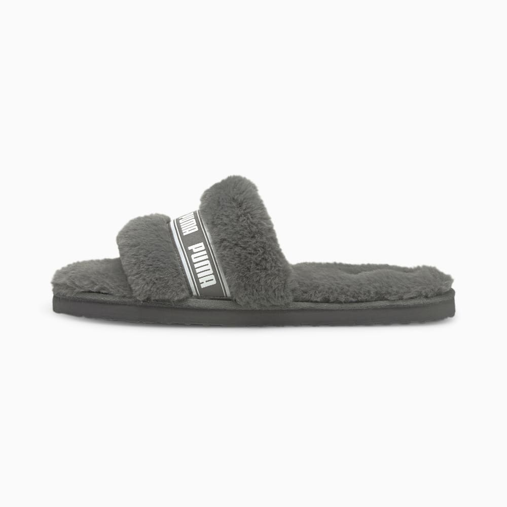 Puma Fluff JR Girls Slides Grey/White South Africa 7489231-QI